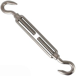 Turnbuckle, hook-hook, open body 8246 - Type B - M4 x 90 mm - stainless steel A4 (AISI 316)