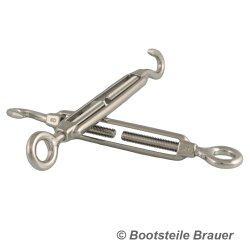 Turnbuckle, eye-hook, open body 8246 - Type C - M4 x 90 mm - stainless steel A4 (AISI 316)