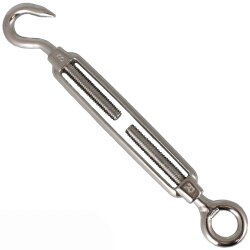 Turnbuckle, eye-hook, open body 8246 - Type C - M5 x 115 mm - stainless steel A4 (AISI 316)