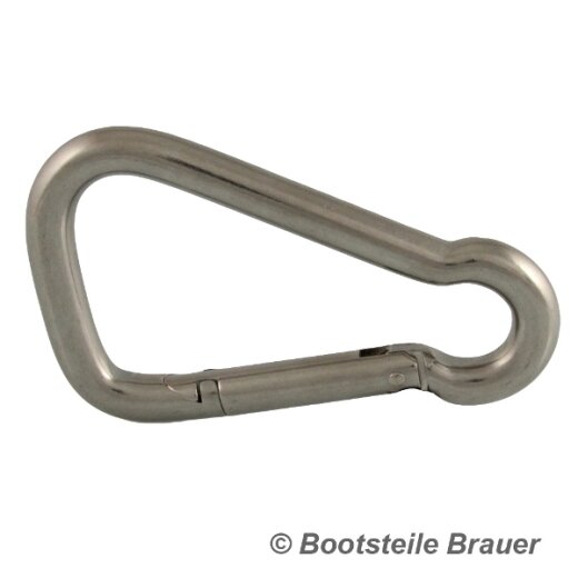 Karabinerhaken asymmetrisch D= 8 x 80 mm - Edelstahl A4