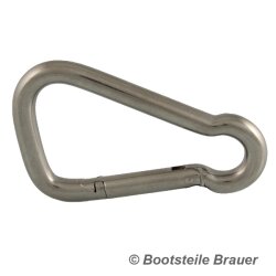 Karabinerhaken asymmetrisch D= 8 x 80 mm - Edelstahl A4
