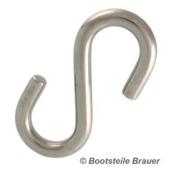Symmetric S-hook 5 x 40 mm - stainless steel A4 (AISI 316)