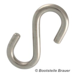 S - Haken symmetrisch D= 6 x 48 mm - Edelstahl A4