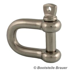 Straight D-shackle, short type similar DIN 82101 - 8 x 16 mm - Stainless steel A4 (AISI 316)