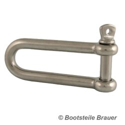 Straight D-shackle, long, similar DIN 82101 - 8 x 16 mm - Stainless steel A4 (AISI 316)