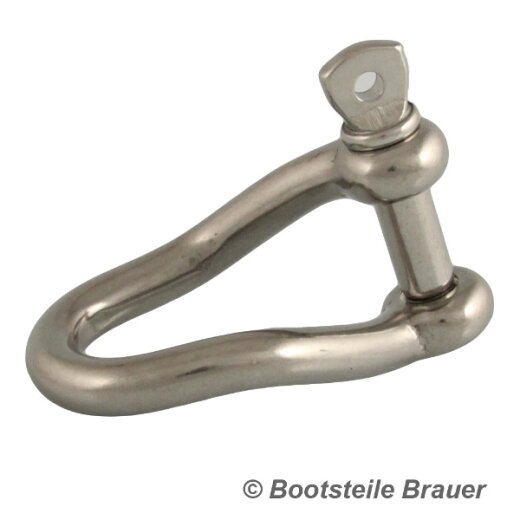 Manille, torse 90° -  10 x 60 mm - Acier inoxydable A4 (AISI 316)