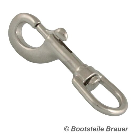 Mousqueton targette à émerillon 80 x 13 mm - Acier inoxydable A4 (AISI 316)