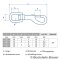 Mousqueton targette à émerillon 80 x 13 mm - Acier inoxydable A4 (AISI 316)