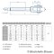 Walzterminal Gabel - Drahtseil D= 4 x 77 mm - geschweißt, Edelstahl A4