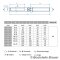 Terminal with right thread -  M12 x 6 mm - Stainless steel A4 (AISI 316)