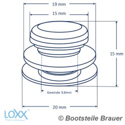 LOXX Oberteil mit glatter Griffkappe - f&uuml;r Materialst&auml;rke bis 2,5 mm