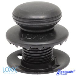 LOXX Oberteil glatte Griffkappe mit Gewinde 10 mm - Messing schwarz verchromt