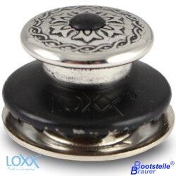 LOXX Oberteil große Griffkappe - altnickel - schwarzverchromt / "HENRY"