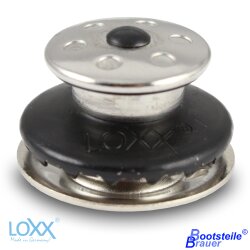 LOXX Oberteil große Griffkappe - unten schwarz  - Edelstahl/ "STRASS"