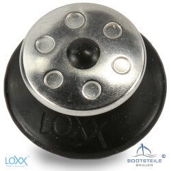 Loxx® upper part big head - Lower part black - Stainless steel / "Rhinestone"