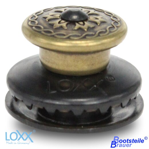Loxx® upper part big head -  black chrome - Vintage brass / "Victor"