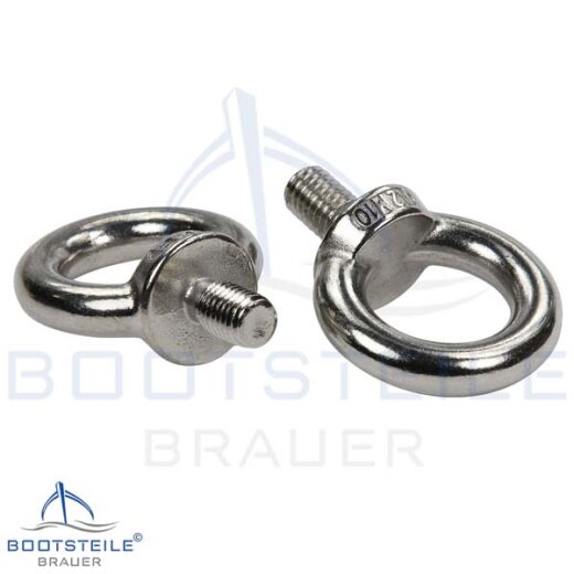 Lifting eye bolt M12 poured a. polished simmilar DIN 580 - stainless steel A2