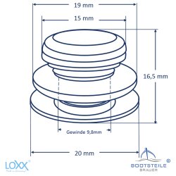 LOXX Oberteil mit glatter Griffkappe - für Materialstärke bis 4 mm