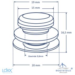 Loxx® upper part smooth head with long washer - Nickel