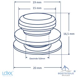 LOXX® upper part smooth head with long washer - Vintage copper