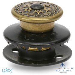 Loxx&reg; upper part big head with long washer - black chrome - Vintage brass / &quot;Victor&quot;