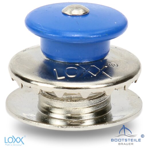 Loxx &reg; partie sup&eacute;rieure grande t&ecirc;te bleue avec longue rondelle - laiton nickeler