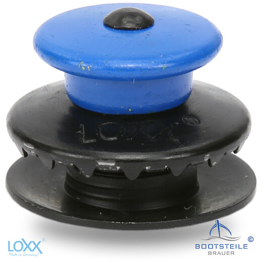 LOXX Oberteil Bunt mit gro&szlig;er blauer Griffkappe mit langer Scheibe - Unten schwarz - Vernickelt