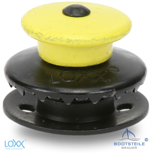 Loxx ® partie supérieure grande tête jaune avec longue rondelle - partie inférieure noir-nickel