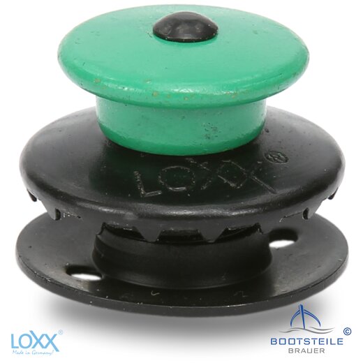 Loxx® upper part big green head with long washer - lower part black - nickel
