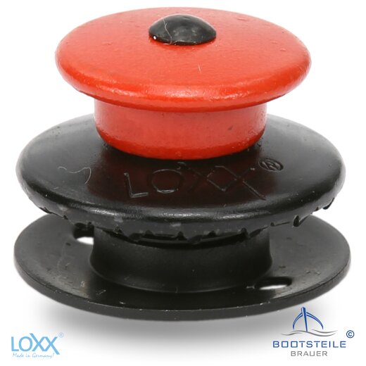 LOXX Oberteil Bunt mit gro&szlig;er roter Griffkappe mit langer Scheibe - Unten schwarz - Vernickelt