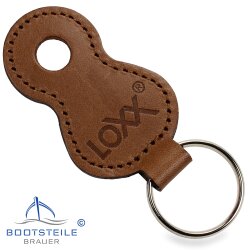LOXX&reg; keychain with embossment - Dark brown