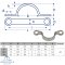 Flat eye strap 5243 - 37, 46, 56 mm - stainless steel A4 (AISI 316)