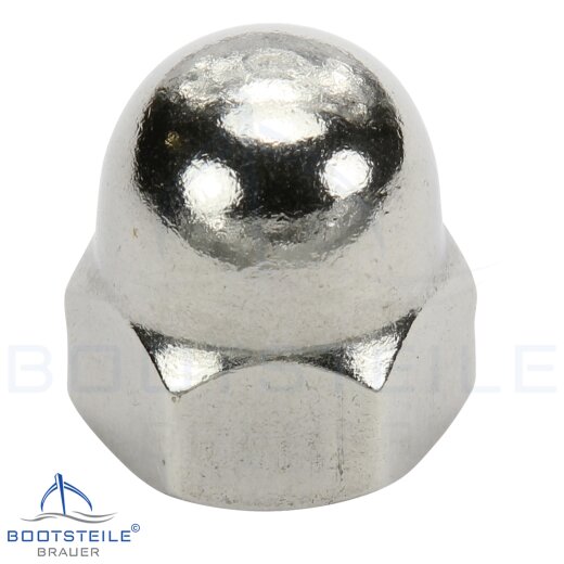 Écrous borgnes hexagonaux forme haute decolletée DIN 1587 - M6 - Acier inoxydable A2