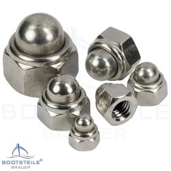 Self-locking hexagon domed cap nuts DIN 986 - stainless steel A2 (AISI 304)