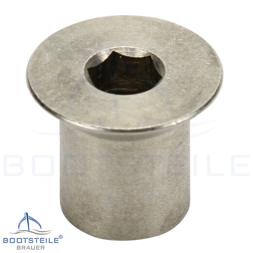 Écrous douille avec tête fraisée et six pans creux 12001 - M4 X 12 mm - Acier inoxydable A1