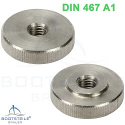 Knurled thumb nuts, thin type DIN 467 - M3 - Stainless steel A1