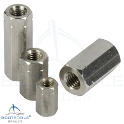 Hexagon nuts, height 3 d, M5 DIN 6334 - Stainless steel V2A