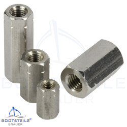 Hexagon nuts, height 3 d, M5 DIN 6334 - Stainless steel V4A