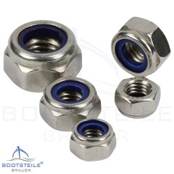 Self-locking hexagon nuts, low type DIN 985 - stainless steel A2 (AISI 304)