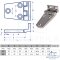 Hinge PRISM - CORNER 5134, Polished investment casting - 54 x 37 mm - stainless steel  AISI 316 / A4