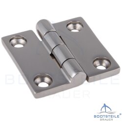 Hinge SQUARE symmetrical 5135, Polished investment casting - 38 x 38 mm - stainless steel  AISI 316 / A4