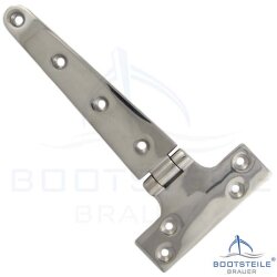 T-hinge, polished investment casting 5242 - 75 x 152 x 4,5 mm - stainless steel A4 (AISI 316)