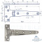 Scharnier T - Form 75 x 152 x 4,5 mm - Feinguss poliert Edelstahl AISI 316 / A4