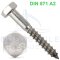 Hexagon head wood screws DIN 571 - 5 mm - stainless steel A2
