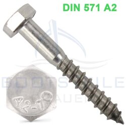 Hexagon head wood screws DIN 571 - M6 X 70 mm - stainless...