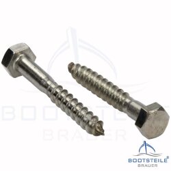 Hexagon head wood screws DIN 571 - 6 x 90 mm - Stainless Steel A2 (AISI 304)