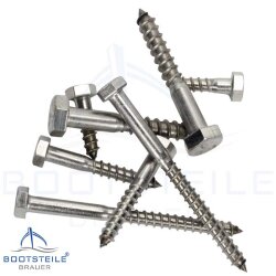 Hexagon head wood screws DIN 571 - 10 x 200 mm - Stainless Steel A2 (AISI 304)