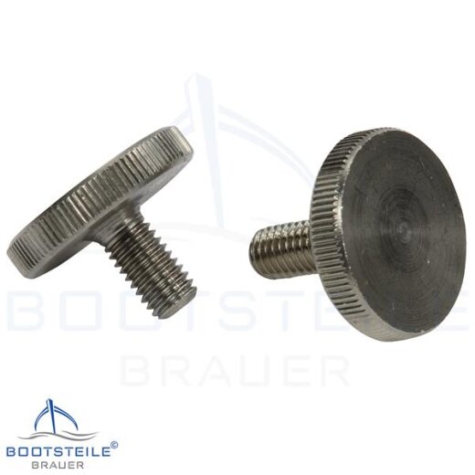 Knurled thumb screws, thin type DIN 653 - M2,5 - stainless steel A1