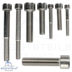 Vis à tête cylindrique à six pans creux  DIN 912 (ISO 4762) - M3 Fil partiel - acier inoxydable A2 (AISI 304)