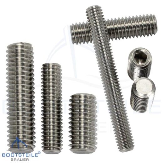 Hexagon socket set screws with flat point DIN 913 (ISO 4026) - M2 - stainless steel A2 (AISI 304)